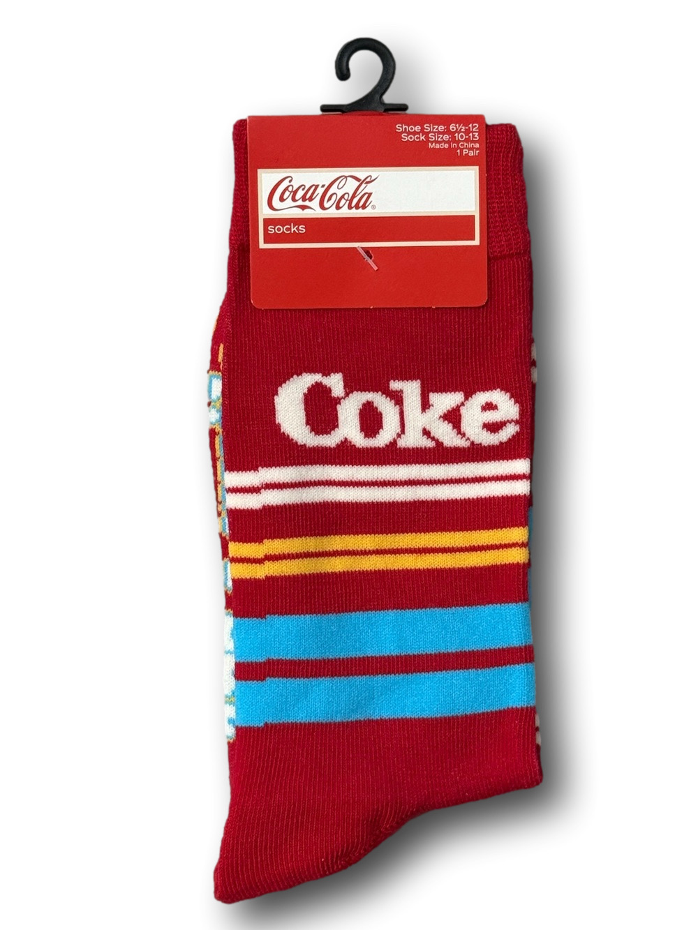 3/$20 Coca Cola Logo Retro Soda "Have A Coke" Funny Novelty Crew Socks - NWT